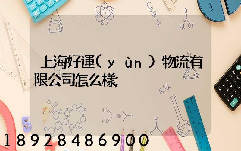 上海好運(yùn)物流有限公司怎么樣