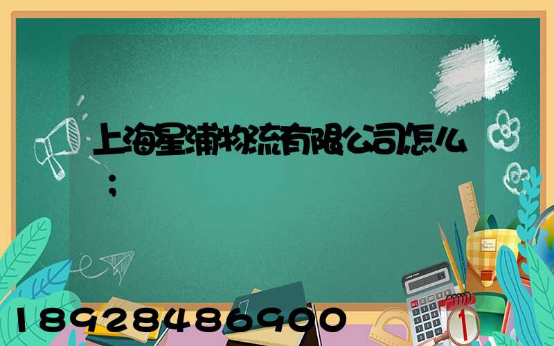 上海星浦物流有限公司怎么樣