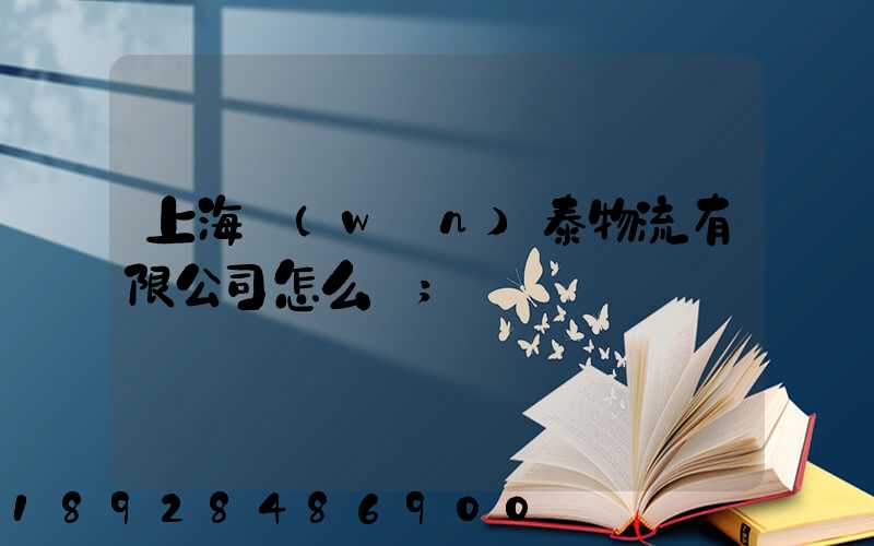 上海穩(wěn)泰物流有限公司怎么樣