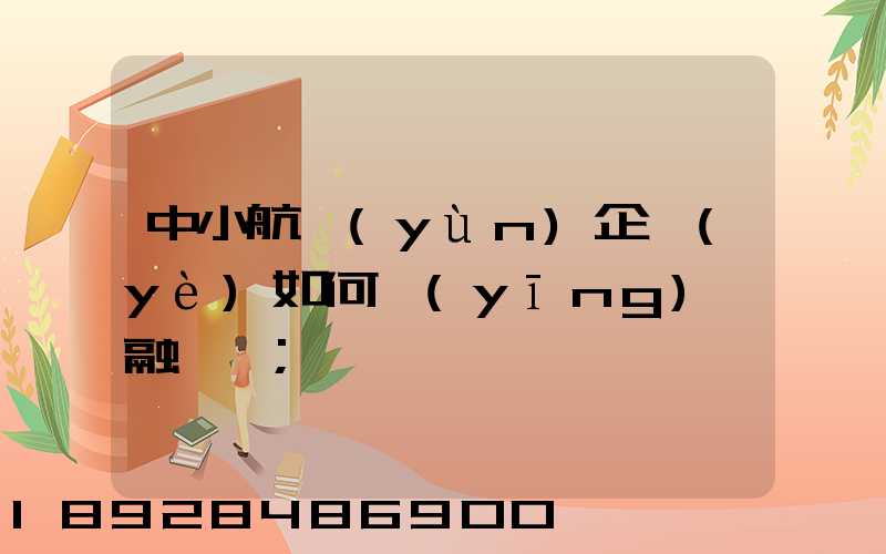 中小航運(yùn)企業(yè)如何應(yīng)對融資難