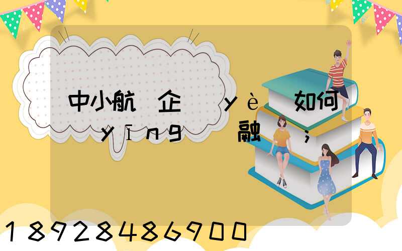 中小航運企業(yè)如何應(yīng)對融資難