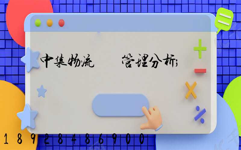 中集物流運輸管理分析