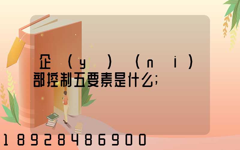企業(yè)內(nèi)部控制五要素是什么