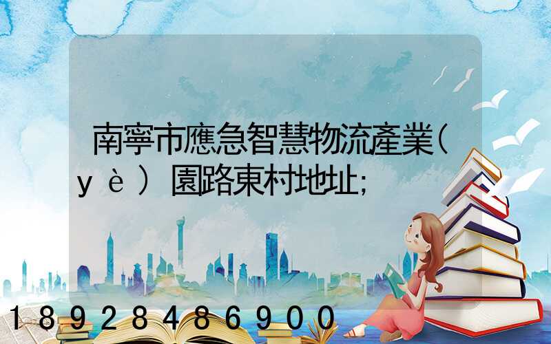 南寧市應急智慧物流產業(yè)園路東村地址