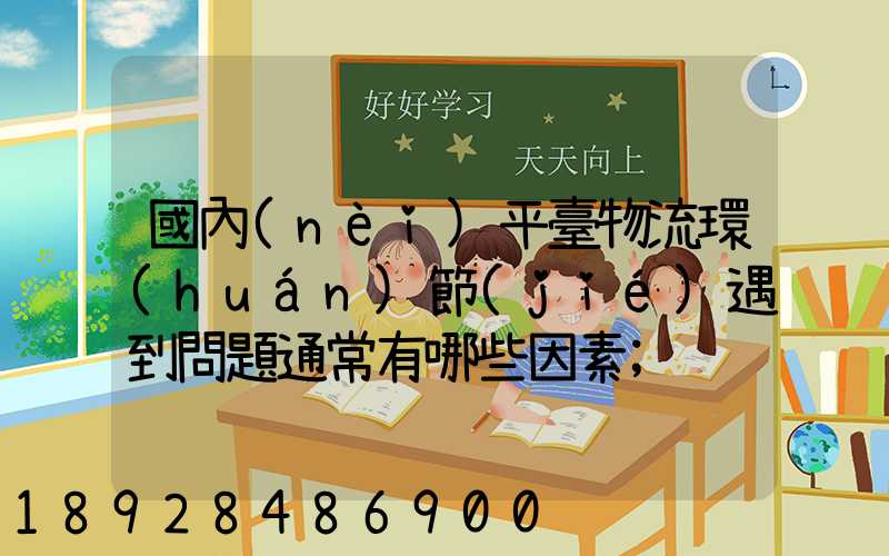 國內(nèi)平臺物流環(huán)節(jié)遇到問題通常有哪些因素
