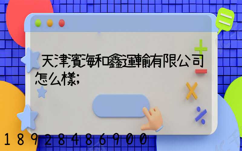 天津濱海和鑫運輸有限公司怎么樣