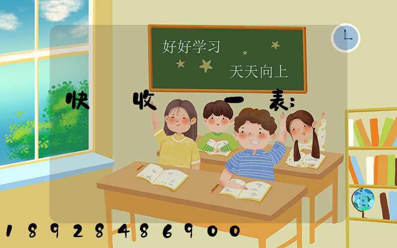 快遞費收費標準一覽表