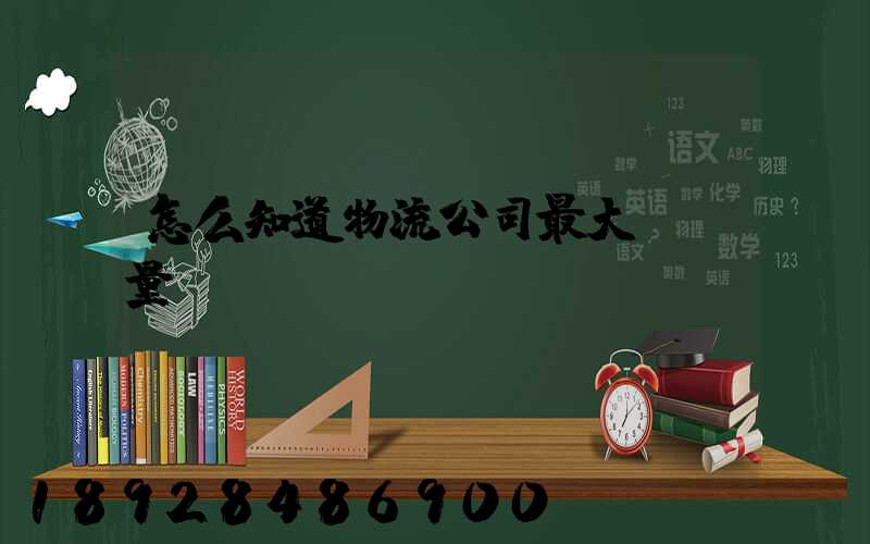 怎么知道物流公司最大貨運量