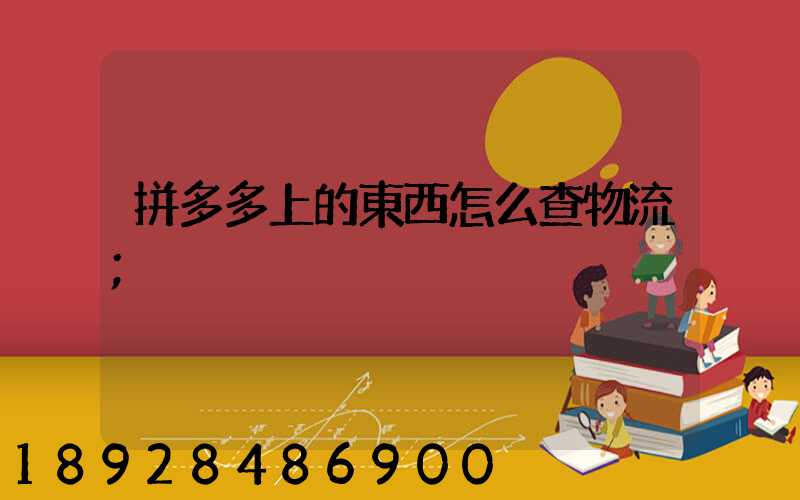 拼多多上的東西怎么查物流