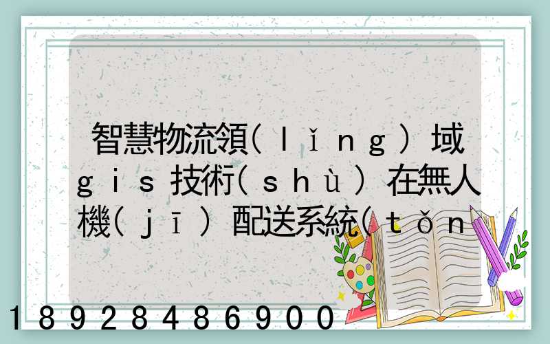 智慧物流領(lǐng)域gis技術(shù)在無人機(jī)配送系統(tǒng)是如何呈現(xiàn)的