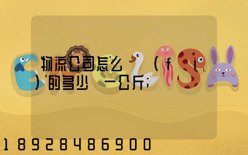 物流公司怎么計費(fèi)的多少錢一公斤
