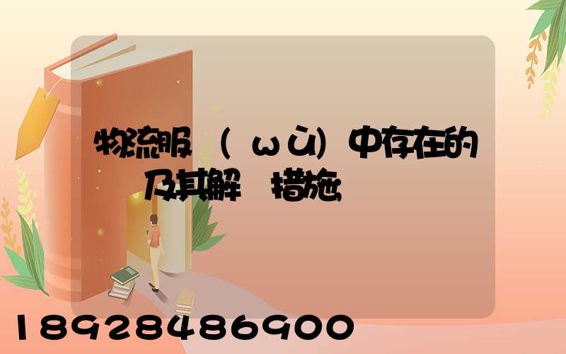 物流服務(wù)中存在的問題及其解決措施
