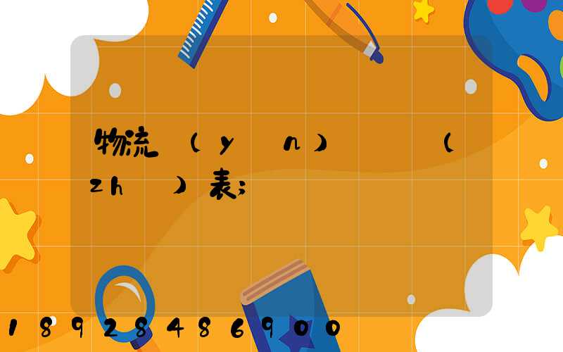 物流運(yùn)輸資質(zhì)表