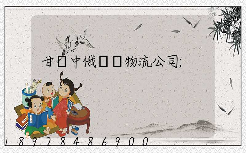 甘肅中俄運輸物流公司