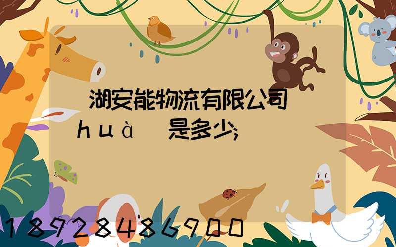 蕪湖安能物流有限公司電話(huà)是多少