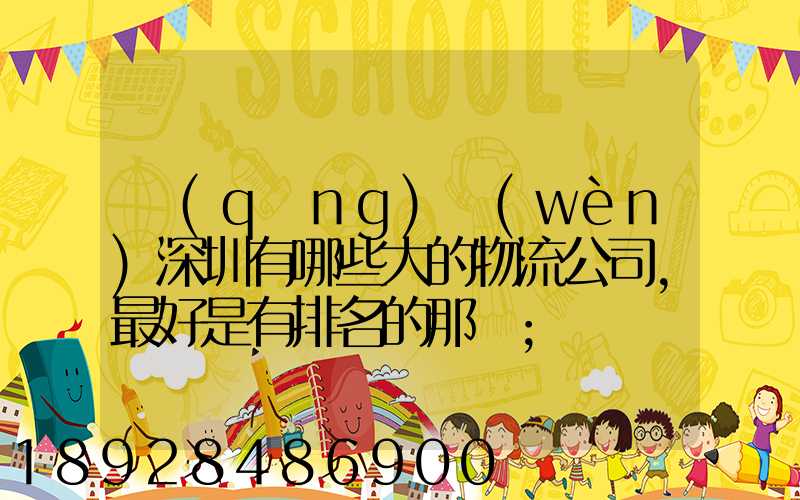 請(qǐng)問(wèn)深圳有哪些大的物流公司,最好是有排名的那種