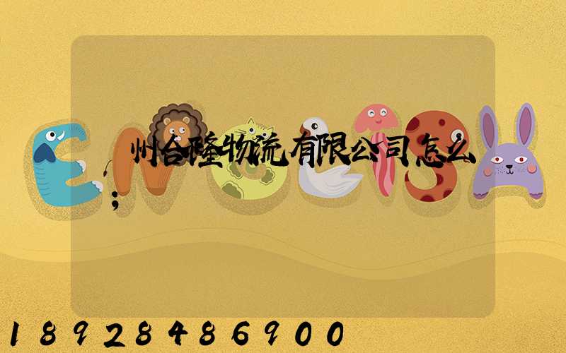 貴州合隆物流有限公司怎么樣