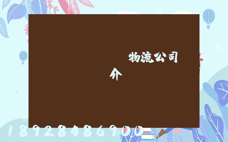 運(yùn)輸物流公司簡(jiǎn)介