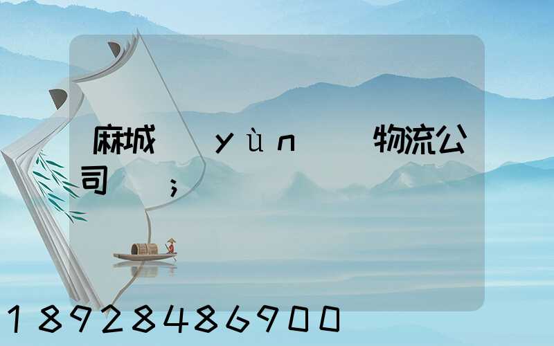 麻城運(yùn)輸物流公司電話